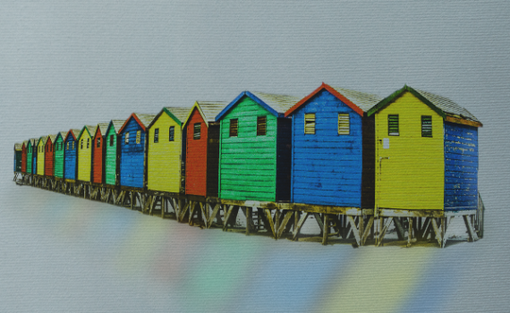 Beach Huts Muizenberg by Jackie Mitchell